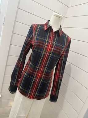 J. Crew Black, Red & Blue Plaid Button-Down Shirt